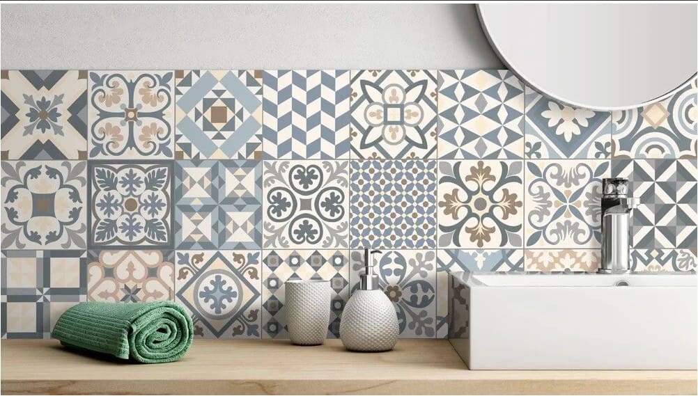 HERITAGE BLUE/GREY TILE 33X33cm - Image 2