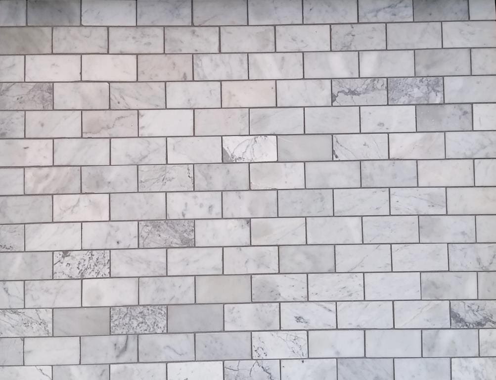 T-STONE CARRARA 5X10cm BRICK MOSAIC 30X30cm -SHEET