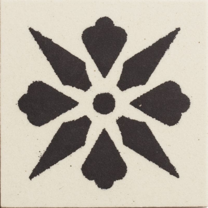 WINCKELMANS ENCAUSTIC TILE ENC6 SUPER WHITE/BLACK 5x5cm
