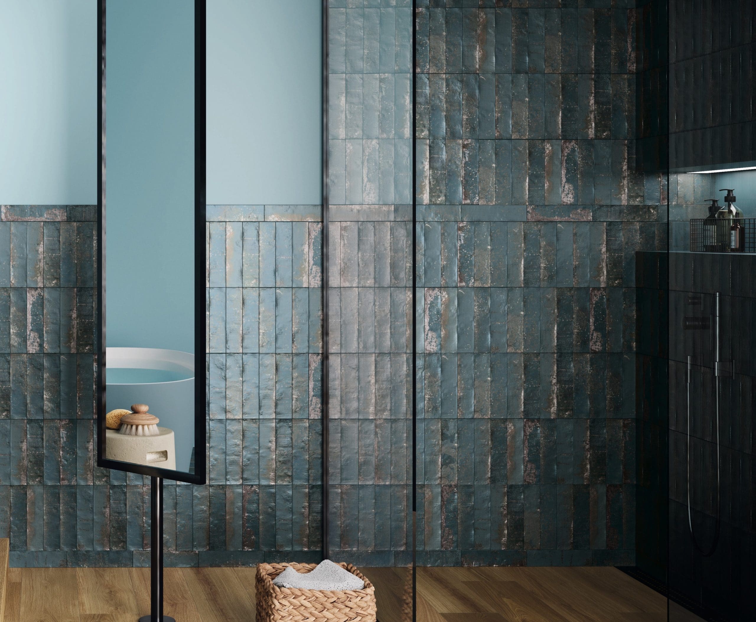 Magnetism_Blue_wall_tile_6.5x25_Tile_Trends_NZ