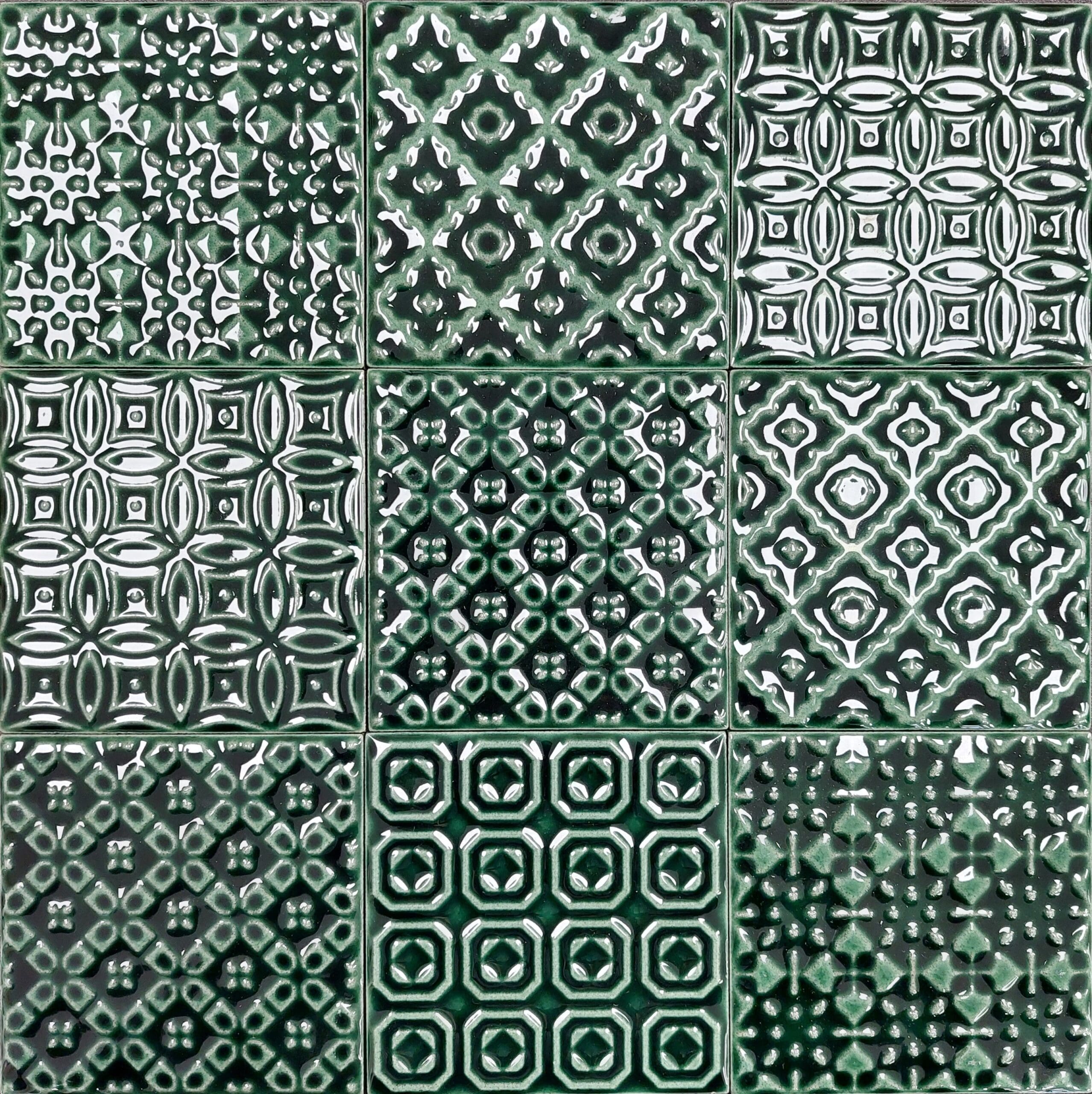 Marrakesh_Mix_Green_tile_9.5x9.5_Tile_Trends_NZ