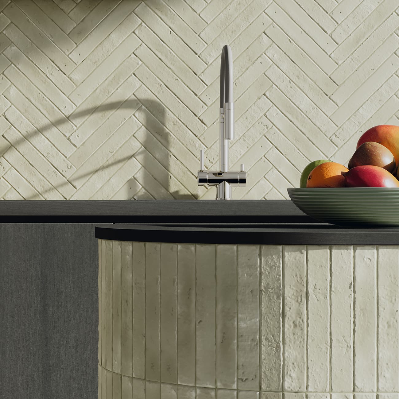 BRUTALIST_OLIVE_green_MATT_wall_tile_Tile_Trends_NZ