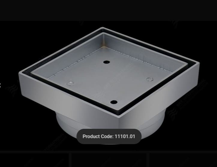 Art Bermuda Square Floor Waste Drain 115mm x 100mm Chrome