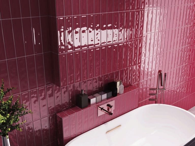 MAUI BURGUNDY GLOSS WALL TILE 7.5X30cm